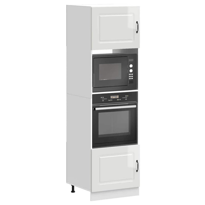 Oven Cabinets 2 Pcs Lucca Engineered Wood, Gloss White