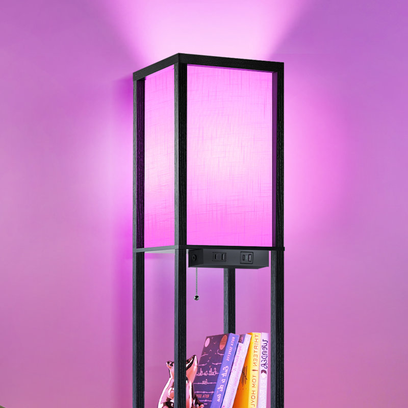 160cm Black Tray Table Floor Lamp