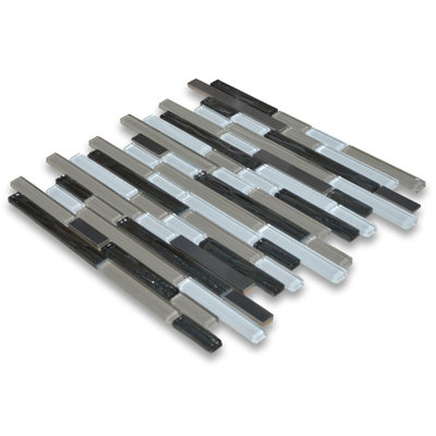 Carreau de mur et plancher en verre galvanisé et acier inoxydable 12 po x 12 po