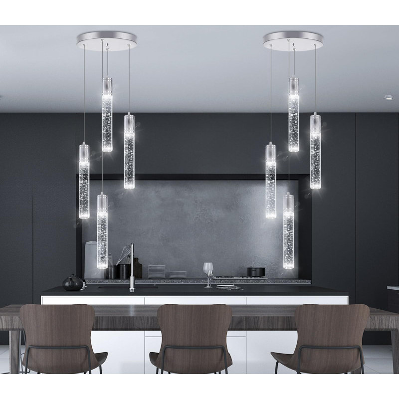 Luminaire suspendu en cristal 4 lumières DEL