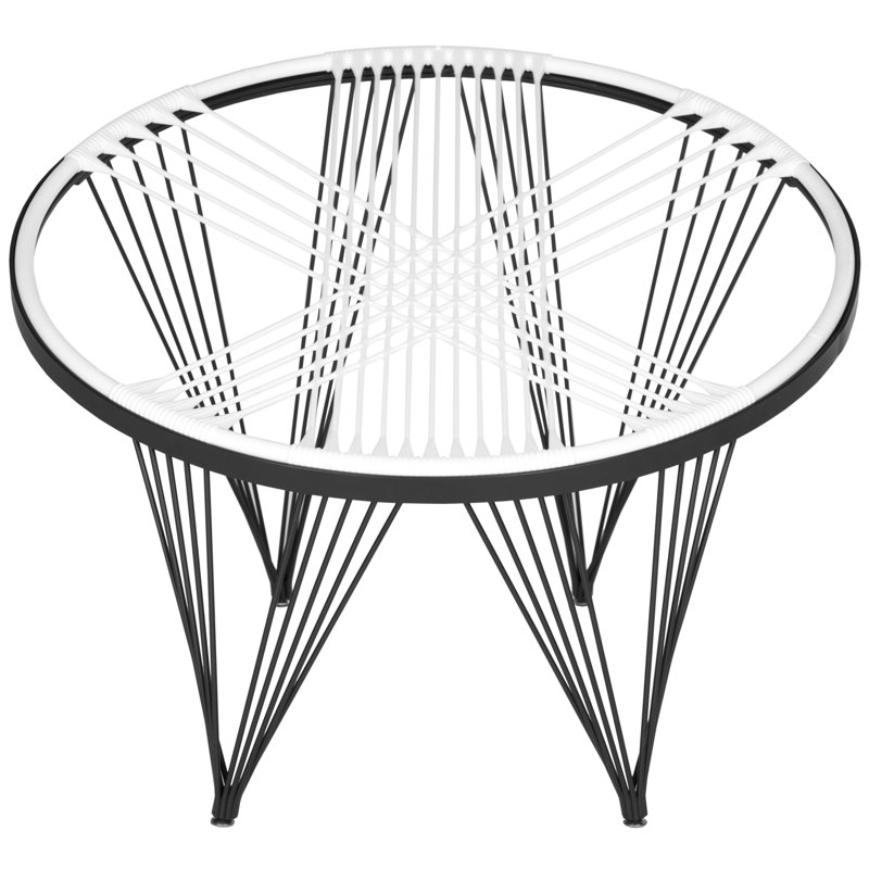 Fauteuil Papasan de 36 po de largeur, White / Black