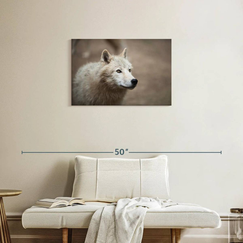 Arctic White Wolf, 20" H x 30" W