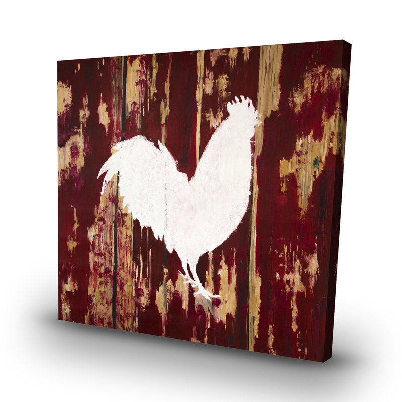 Rooster silhouette - 32"x32" art on canvas