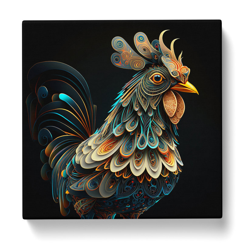 Chicken Ornamental Art - Print, 50cm H x 50cm W x 3cm D
