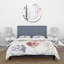 Feuillage minimaliste en rouge, bleu et brun - Ensemble de housse de couette traditionnel - Microfibre de polyester-66399695