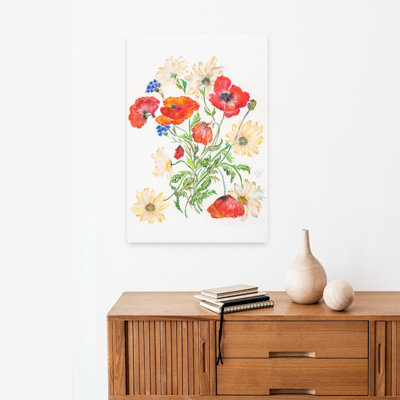 Art contemporain contemporain coloré délicat avec fleur rose délicate
