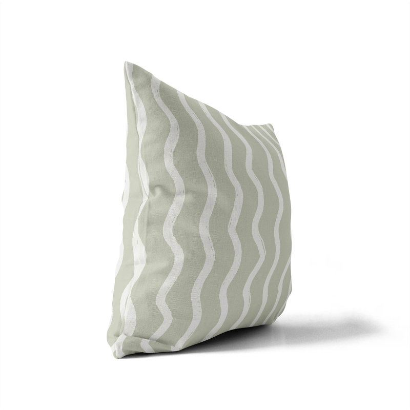 Coussin Wiggle Row, H 16 po x l 16 po, Vert clair
