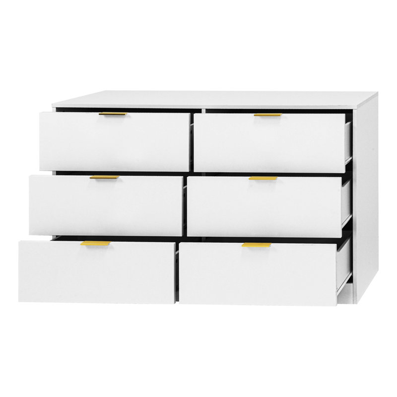 Commode 6 tiroirs Simply Modern, Blanc
