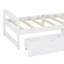 Structure de lit plateforme simple avec 2 tiroirs de rangement, sommier avec support en lattes de bois, tête de lit / pied de lit bas / rangement sous le lit / pas de sommier nécessaire / taille simple blanc-2082132378