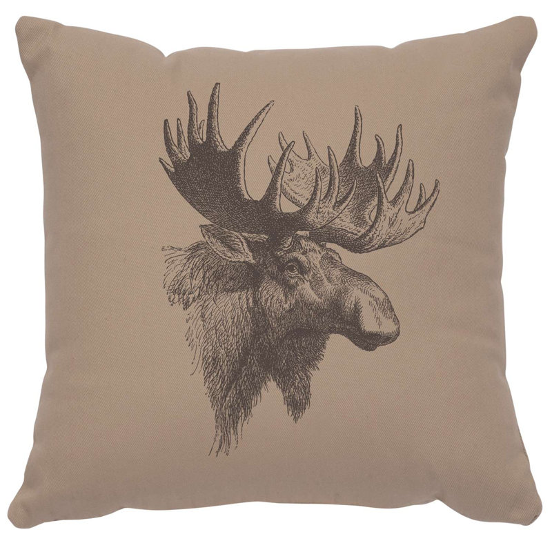Coussin Wooded River Image - profil orignal - coton albâtre, Albâtre