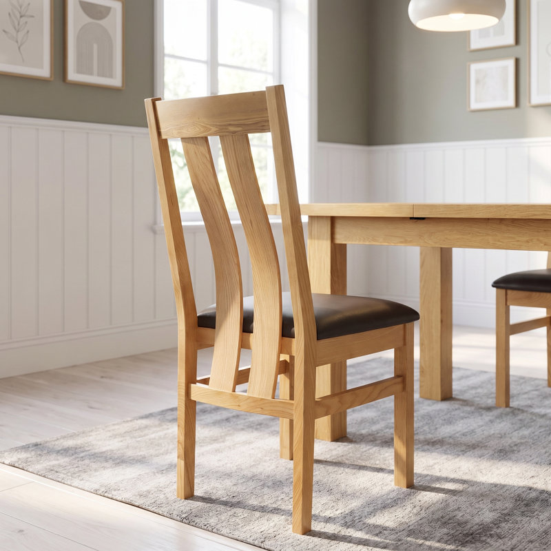 Newbury 50cm H Upholstered Slat Back Side Chair in Brown