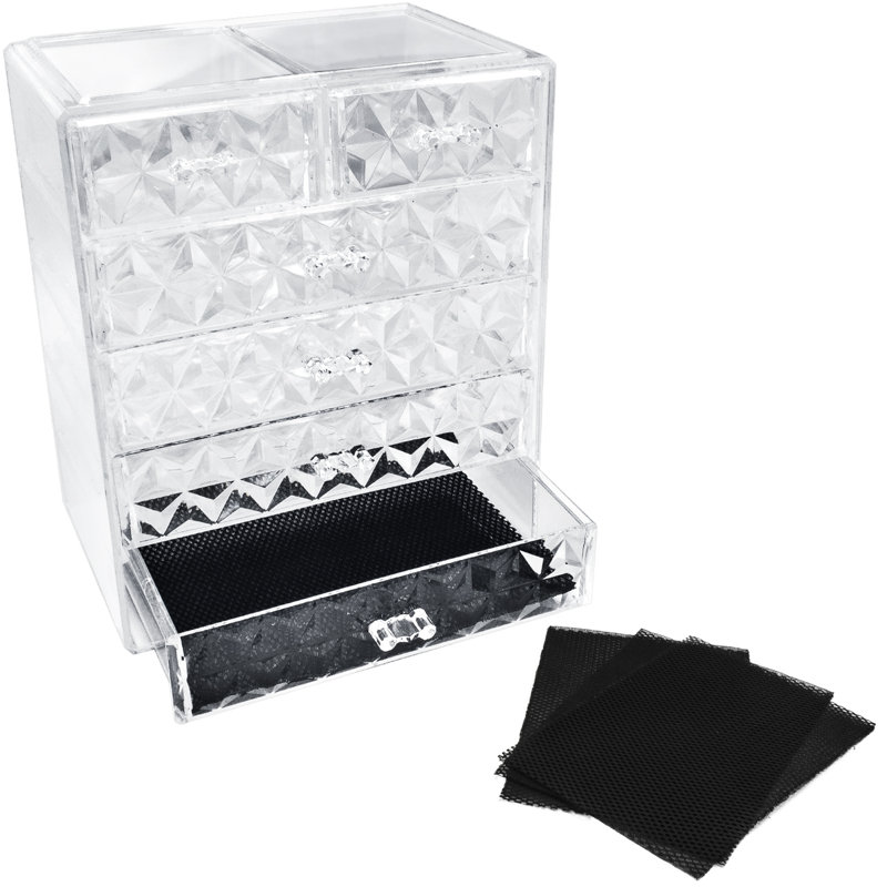6 Drawer Diamond Pattern Makeup Cosmetic Organizer