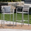 Tabourets 29,50 "avec structure en aluminium antirouille argenté, filet gris, ensemble de 2
