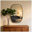 Miroir de salle de bain ovale à cadre noir en métal, 36 x 24 po