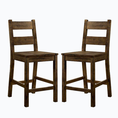 Ensemble de 2 chaises d'appoint en bois de style rustique en chêne rustique