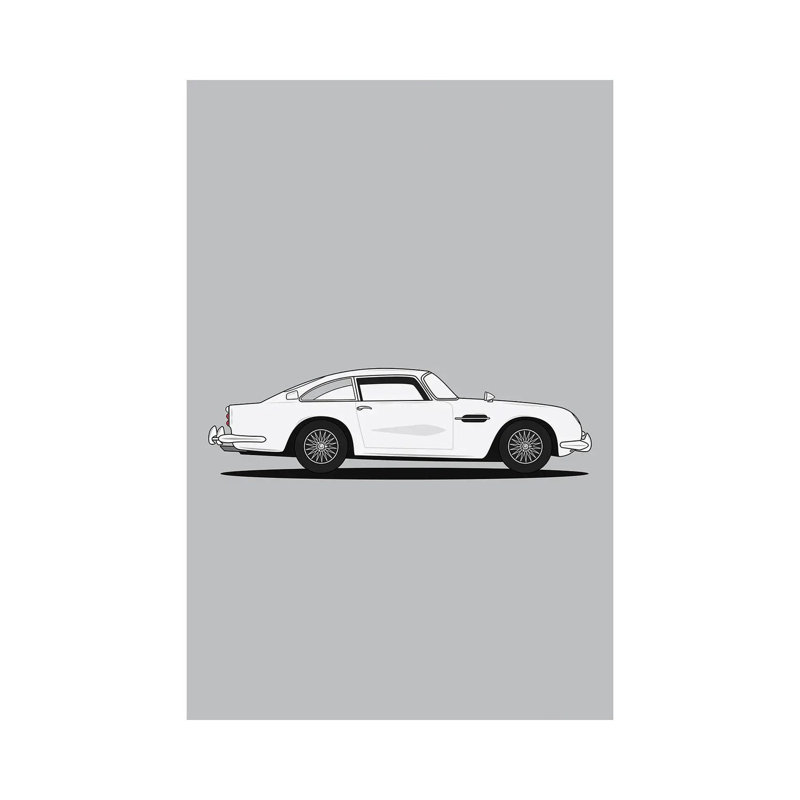 Aston Martin DB5 (Silver Edition) by Avesix - Wrapped Canvas Print, 20.32 cm H x 30.48 cm W