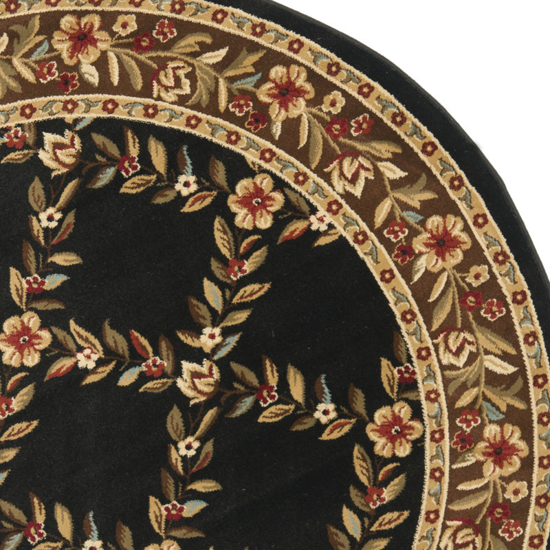 Frankie Performance Floral Rug, Round 5'3"