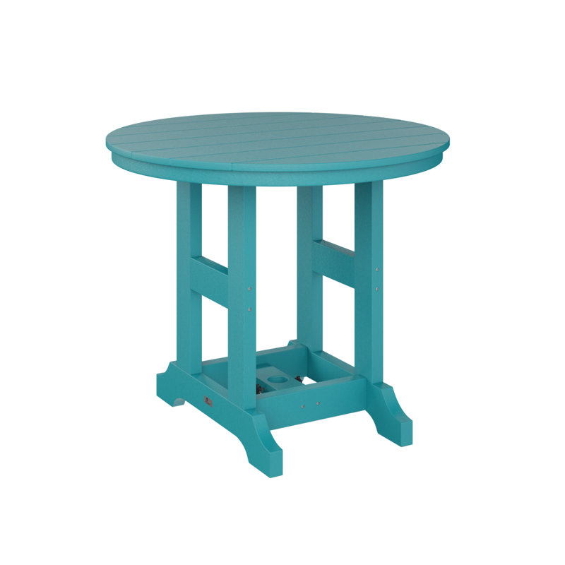 Table de bar ronde Berlin Garden, H 39,5 po x l 38 po x P 38 po, Bleu Aruba