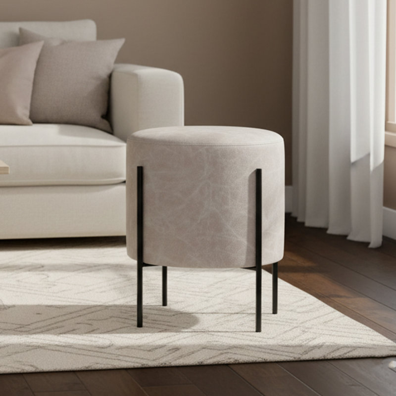 Repose-pieds moderne avec pieds en métal, repose-pieds rembourré pour le salon, la chambre à coucher et le meuble-lavabo