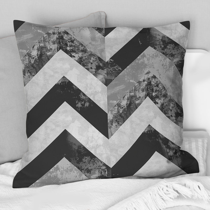 Coussin Chevron Glamour IV - Glam, H 16 po x l 16 po