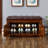 Retro Style Wood Upholstered Entryway Leather Storage Shoe Bench-111822628
