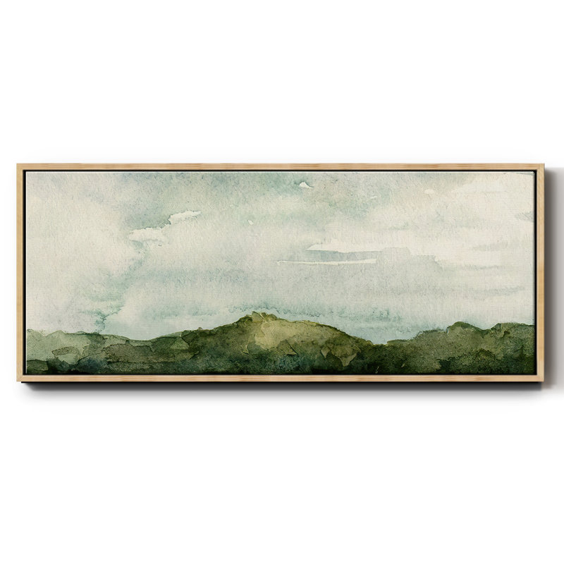 Riverside II- Framed Canvas, 12" H x 30" W