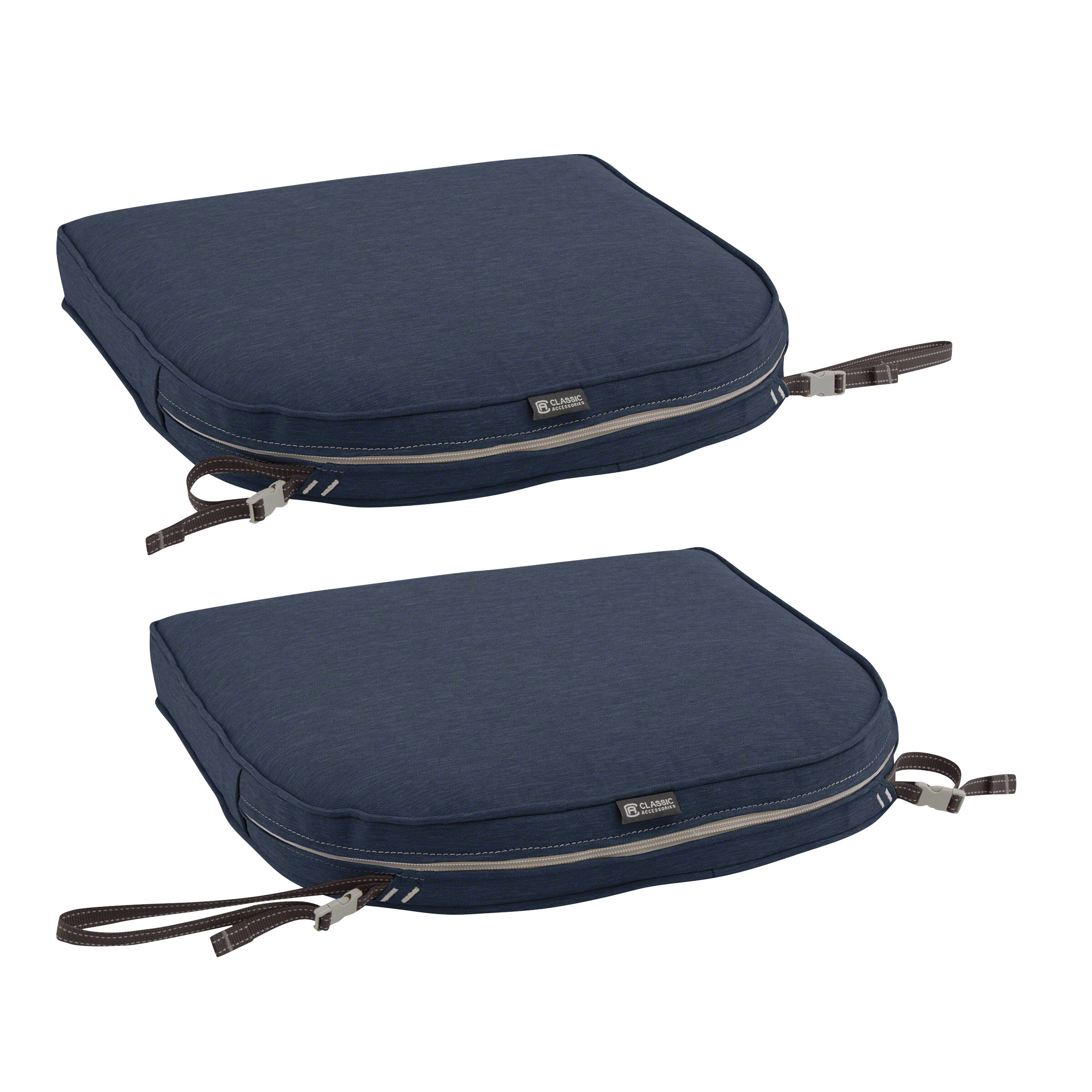 Pina Outdoor Seat Cushion Arlmont & Co. Fabric: Heather Indigo Blue