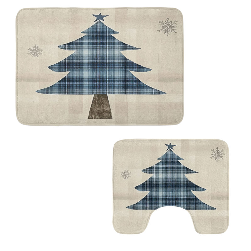  Ensemble de 2 tapis de salle de bain Christmas Christmas