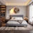 King Size Platform Bed Frame, Light Gray Upholstered Tufted Headboard With Solid Wood Slats
