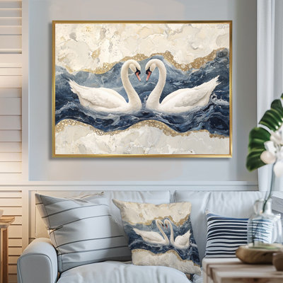 Dochas Marble Dance Of The Swan IV - Swans Wall Art