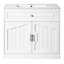 Armoire de meuble-lavabo 36 de luxe 36, couleur blanche, structure en bois massif, charnières à fermeture douce 35,75 po moderne avec lavabo en céramique, portes et organisateur de porte d'armoire