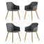 Topsham 4 Person Dining set - a Round Plastic Dining Table with Wooden Legs and a Set of 4 Faux Leather Cushion Padded Dining Chairs for Dining Room - Modern Dining Table Set-1980804763-1980804761