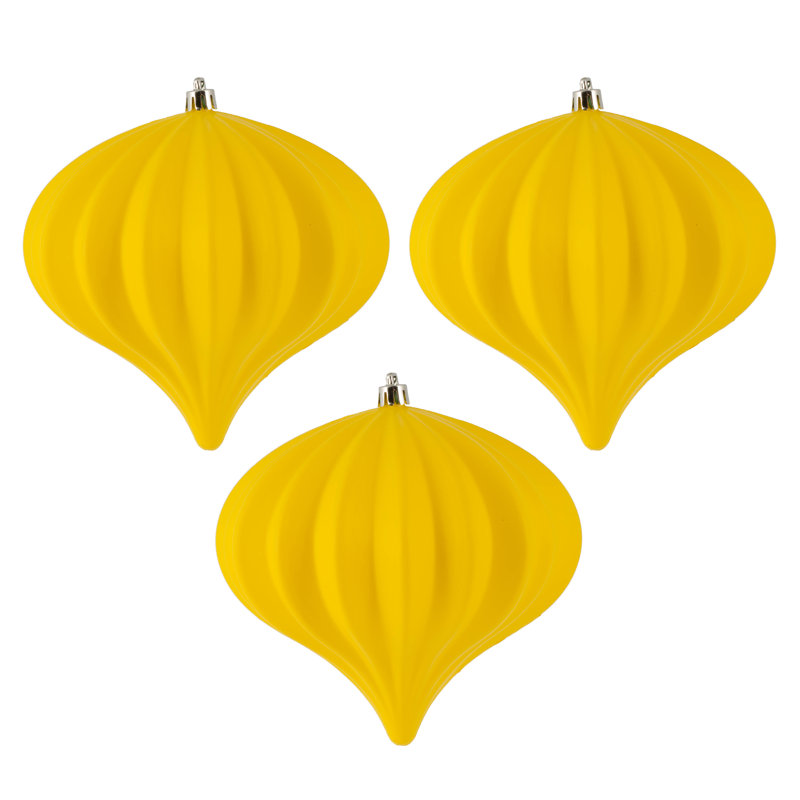 Ornement de Noël 5,7 po UV, Jaune mat