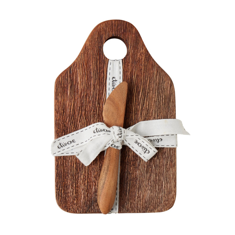 Mini Appetizer Board - Natural - White Ribbon, White