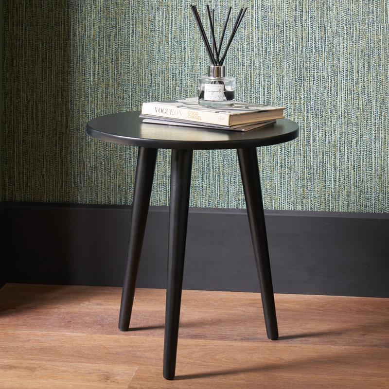 Naugatuck Solid Wood End Table, Satin Black
