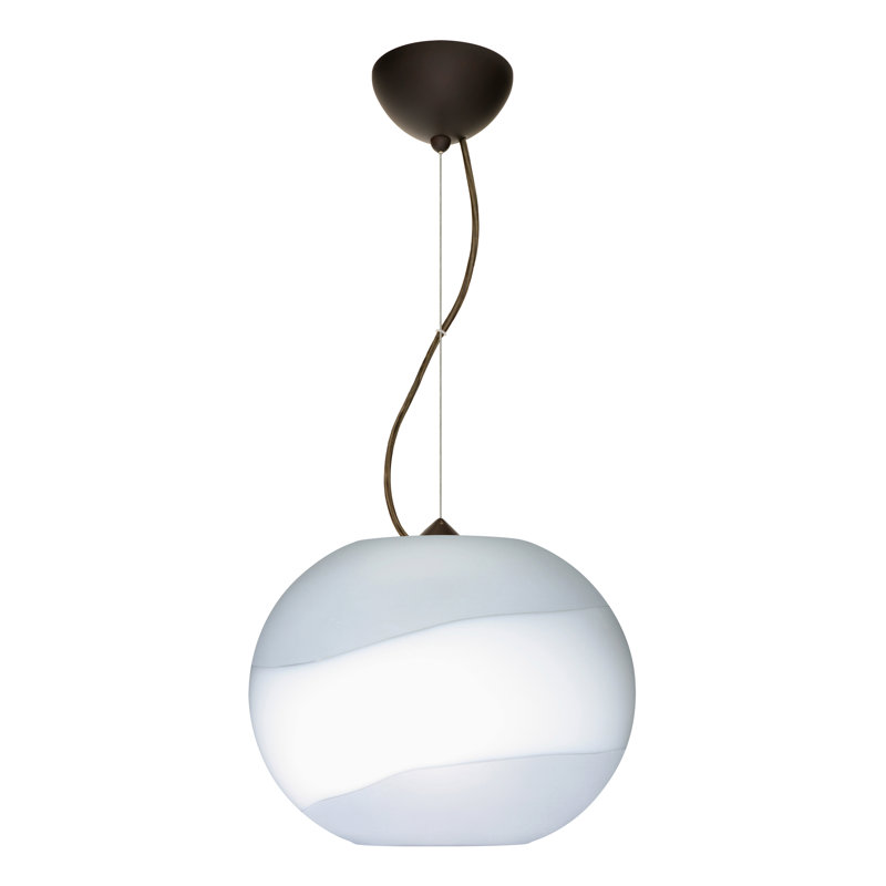 Jordo 1 - Light Single Pendant, Opal Matte, Incandescent, Bronze