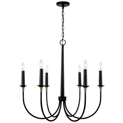 6 - Light Steel Dimmable Chandelier