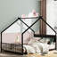Lit House - cadre en métal noir pour lattes, lumières, sans sommier-217037813