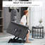  Fauteuil inclinable massant Power Lift, tissu gris classique recouvert, télécommande pour la détente dans le salon pour personnes âgées