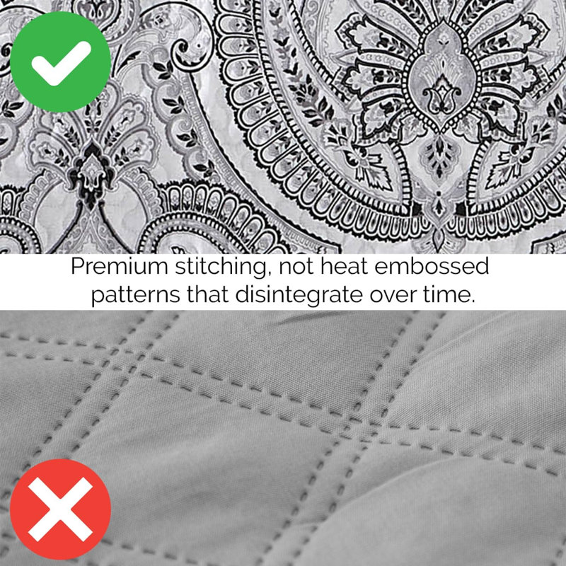 Inc. Twin Daybed Comforter Set, 6-Piece Twin Boho Bedding Set With Daybed Cover, 3 Pillow Shams, Bed Skirt, Throw Pillow - Twin Day Bed Quilt Set, Pure Melody Black