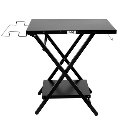 Feasto 30" L x 24" W Outdoor Folding Grill Table  with Bottom Storage Shelf, Portable Camping Table for Pizza Oven