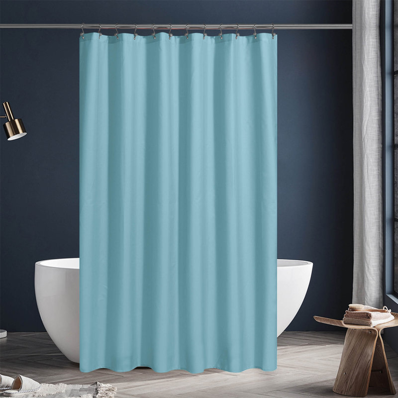 Rideau de douche en tissu hydrofuge, Bleu brouillard, H 72 po x l 72 po