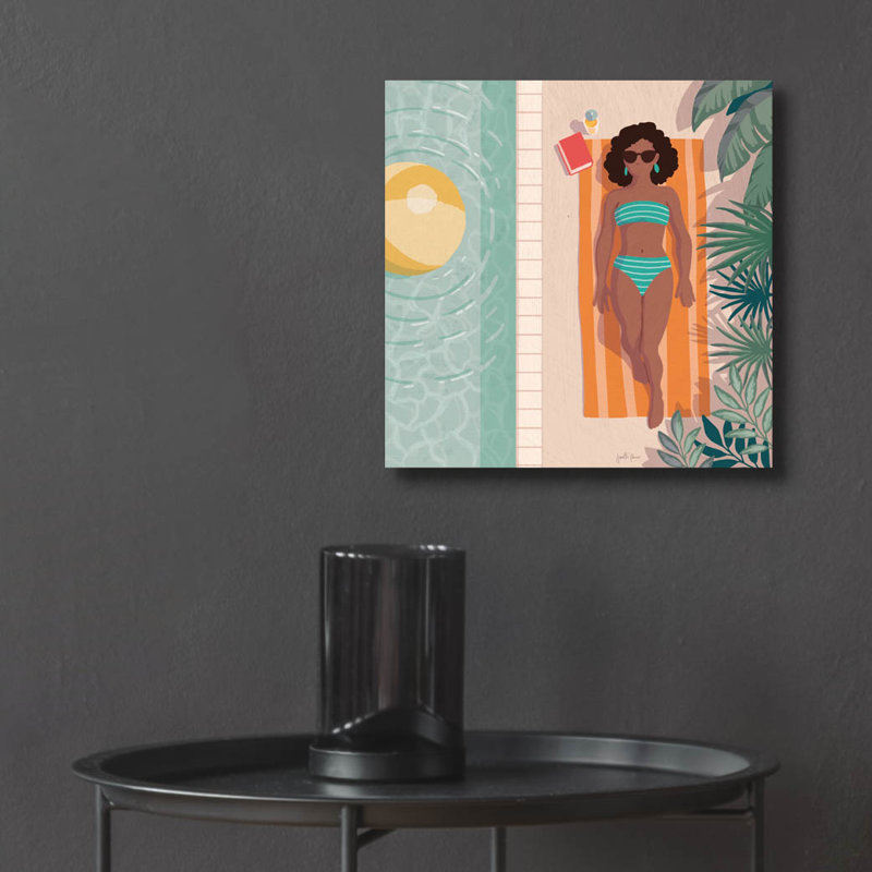 «Beach Babes 3» par Janelle Penner, art mural en verre acrylique, H 12 po x l 12 po x P 0,13 po