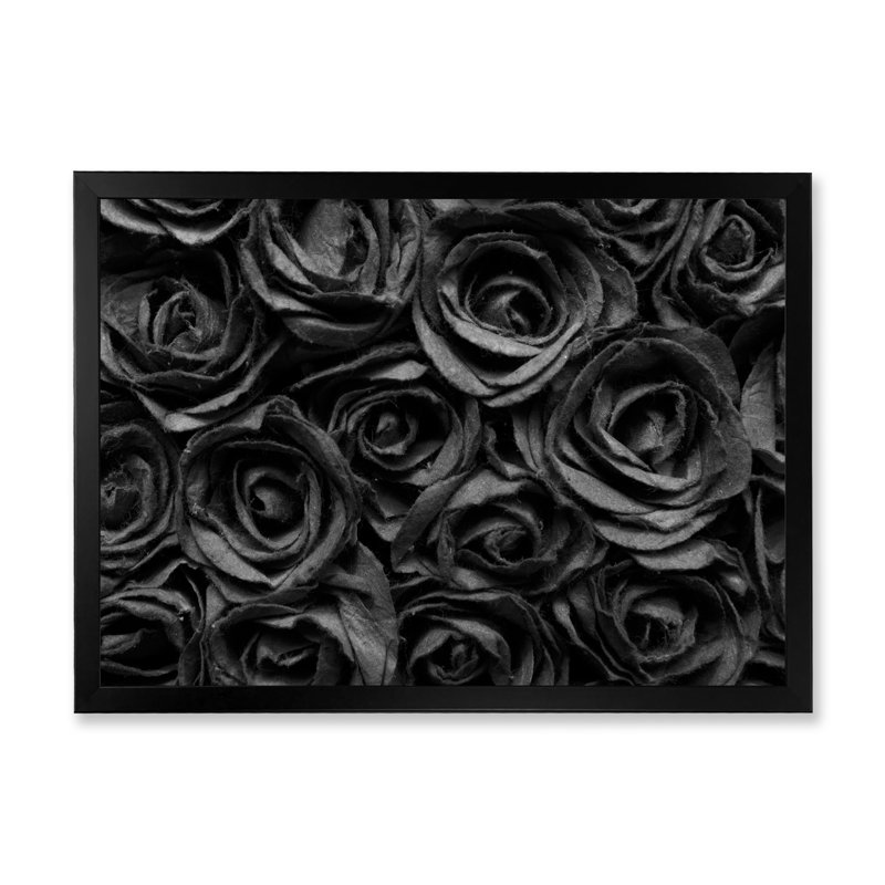 Rose, reproduction d'art sur toile, art moderne, Cadre d'angle fermé noir, H 30 po x l 40 po x P 1,5 po