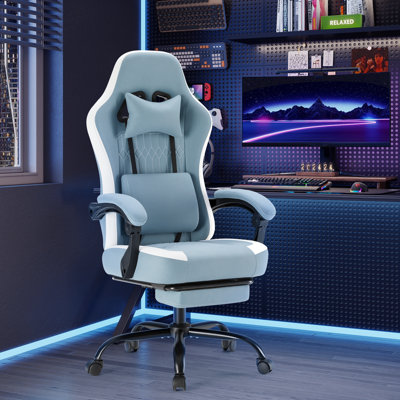 High-Back Adjustable Video Gaming Chair Ergonomic PC & Racing Game Chair with Footrest