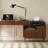 Walnut Rectangular Solid Wood Executive desk with drawers desk