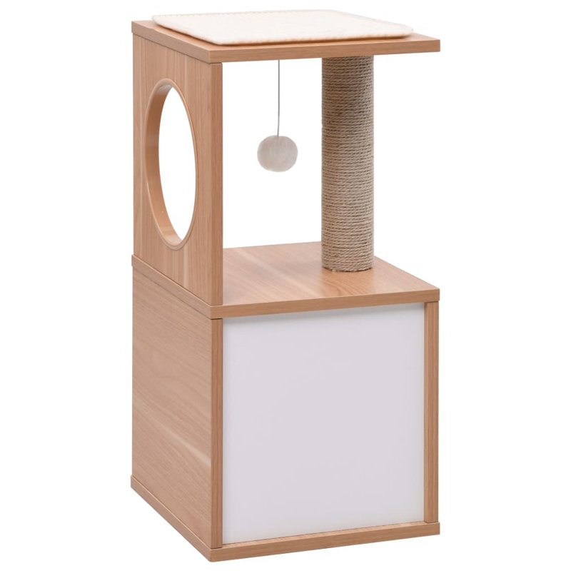 Thaddeus 60cm H Cat Tree, Oak/White