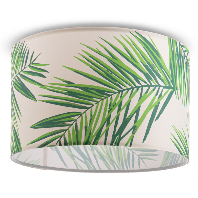 Quantico Fabric Flush Ceiling Light, 24.5cm H x 38cm W x 38cm D