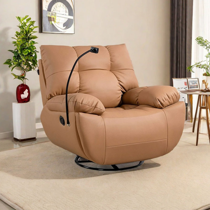 Fauteuil inclinable en similicuir Minisci, Similicuir brun