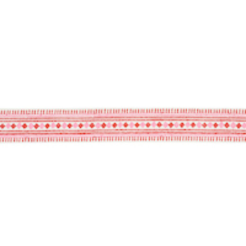 Toula Linen Fabric, Red/Pink